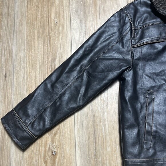 Hemisphere Brown Faux Leather Boys Jacket - Size 7 - Picture 11 of 16